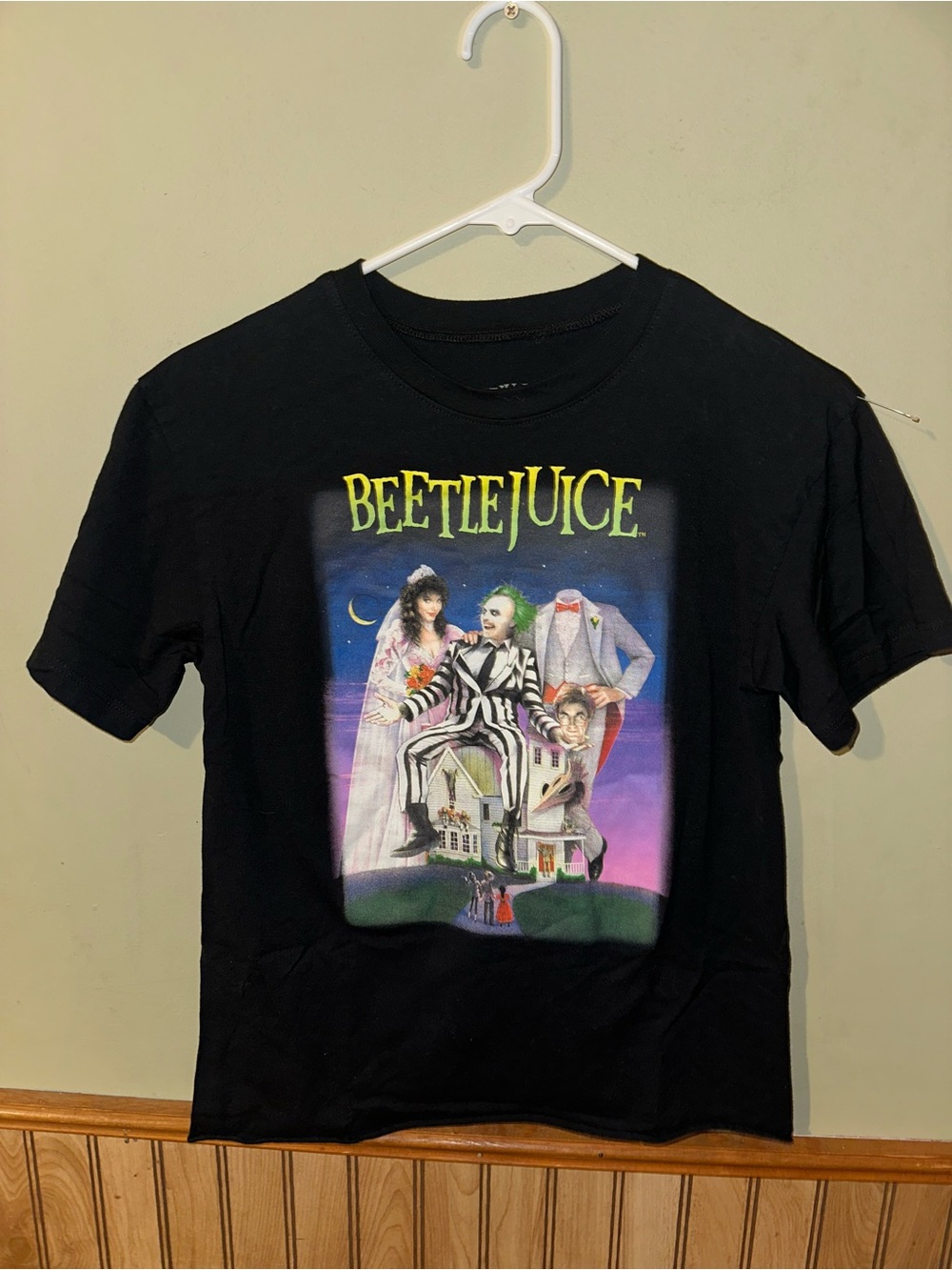 Beetlejuice Apparel Black Beetlejuice Graphic Kids Tee with Yellow Logo